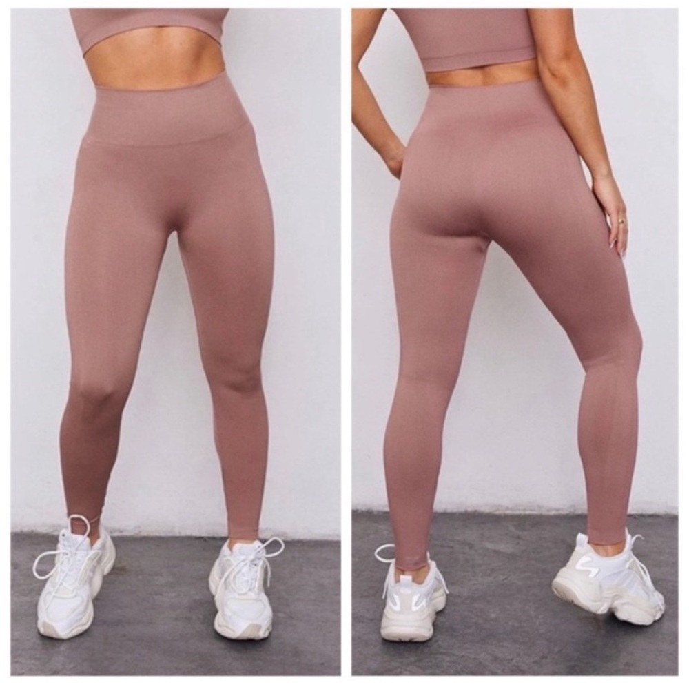 SET Active‎ Sculptflex Seamless Pink Mauve Workout Athleisure Highwaist Leggings